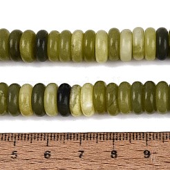 天然岫岩のヒスイのビーズ連売り  ディスク  ヒシビーズ  9.5~10x2~4mm  穴：0.9~1.2mm  約102~112個/連  14.76~15.16インチ（37.5~38.5cm）&nbsp;G-Q616-08A-02