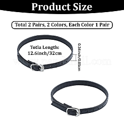 2 пара двухцветных женских регулируемых съемных ремешков из искусственной кожи для обуви на высоком каблуке&nbsp;AJEW-CL0002-06B
