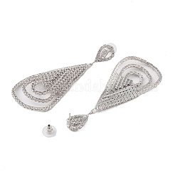 Латунные микро проложить серьги стержня кубического циркония&nbsp;EJEW-B046-13P