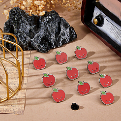 10 шт. эмалированные булавки в форме яблока&nbsp;JEWB-FH0002-48