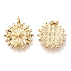 Латунные микропаве прозрачные подвески с фианитом ZIRC-I044-17G