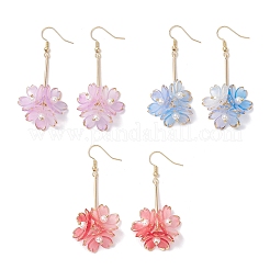 Серьги с подвесками из акрилового цветка EJEW-TA00638