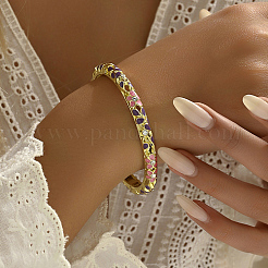 Эмалевый браслет-цветок со стразами&nbsp;PF4009-4