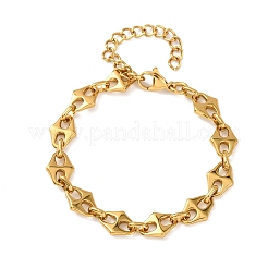 Bracciali a catena con maglie a rombo in acciaio inossidabile 304 per donna&nbsp;BJEW-F536-09G