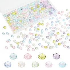 350 шт. 7-цветные прозрачные стеклянные бусины для выпечки DGLA-YW0001-45