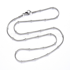 Ожерелье из круглой цепи-змейки из нержавеющей стали марки 304&nbsp;NJEW-S420-009A-P