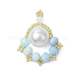 Подвески из стеклянных бусин в виде отпечатков лап PALLOY-MZ00572