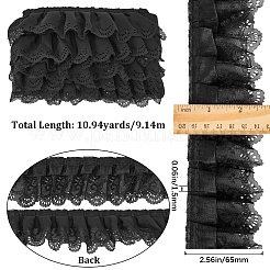 3-слойная плиссированная шифоновая отделка цветочным кружевом&nbsp;OCOR-GF0003-26A