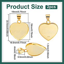 2 pièce 925 montures de cabochon pour pendentif en argent sterling&nbsp;STER-PH0004-70A