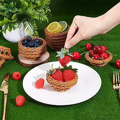 50 Stück handgewebte Mini-Rattankorb-Ornamente aus Kunststoff&nbsp;DIY-WA0001-18