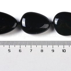 Нити бусин из натуральных черных драгоценных камней G-Q164-C01-02