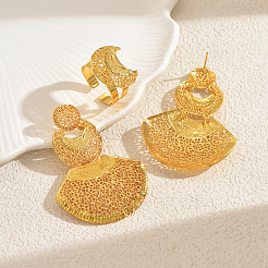 Винтажные комплекты серег-гвоздиков и колец-манжет в форме лунного веера из сплава Ближнего Востока для женщин&nbsp;JG6139