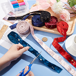 12м двухцветная двухсторонняя полиэстеровая бархатная лента LCW-AR0001-01