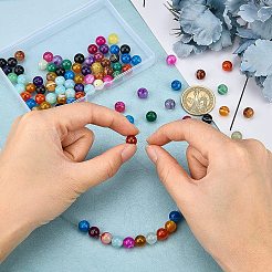 90 шт. 9-х цветные натуральные круглые бусины из агата G-NB0002-79