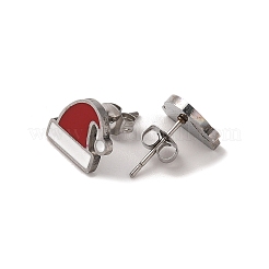 3 paire de boucles d'oreilles créoles et clous de Noël en acier inoxydable 304 pour femmes&nbsp;EJEW-K279-12D-P