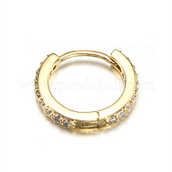 Серьги-кольца для хряща из латуни с микропаве из прозрачного кубического циркония&nbsp;WG0AF68-02