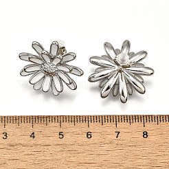 Серьги-гвоздики с цветами из нержавеющей стали 304 для женщин&nbsp;EJEW-R023-02P