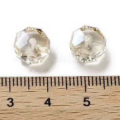 電気メッキガラスビーズ  パール光沢メッキ  多面カット  ロンデル  小麦  10x6mm  穴：1.5mm&nbsp;EGLA-A043-03-PL01