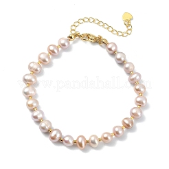Armbänder aus natürlichen Süßwasserzuchtperlen und Kartoffelperlen für Damen&nbsp;BJEW-JB13620