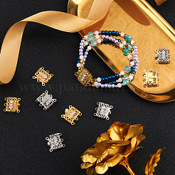 Латунь филигрань коробка застежками&nbsp;KK-PH0004-46