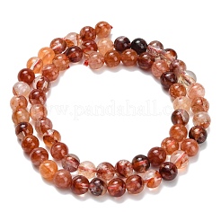 Нити бусин из натурального красного гематоидного кварца/железистого кварца класса А&nbsp;G-L642-B10-6mm