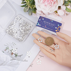 100 шт. застежки-тоггл в тибетском стиле с цветочным узором FIND-SC0008-10