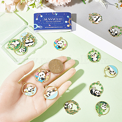 18шт 9 стиля светлые позолоченные подвески из сплава с эмалью&nbsp;ENAM-SC0004-29