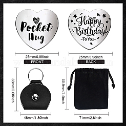 Набор памятных монет из нержавеющей стали с двусторонней гравировкой в виде сердца AJEW-GL0002-01L