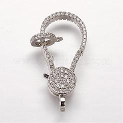 Латунные микро проложить кубического циркония когтя омара застежками&nbsp;ZIRC-G095-54P