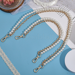 2 шт. 2 стильных пластиковых ручек для сумок с бусинами-имитаторами в виде двойной нити&nbsp;DIY-CA0005-94