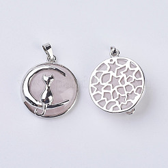 Кулоны для котят из розового кварца&nbsp;G-K234-D13