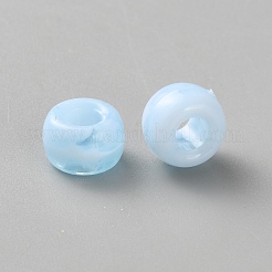 樹脂ビーズ  大穴ビーズ  天然石風  バレル  ライトスカイブルー  9x5.5mm  穴：4mm  1900個/セット&nbsp;RESI-WH0090-05B