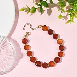 Natürliche Achat-Armbänder (gefärbt und erhitzt) mit runden Perlen für Damen&nbsp;BJEW-JB14153