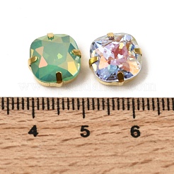 Квадратный опал пришиваем стразами&nbsp;RGLA-G024-07B-G