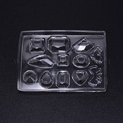 DIYペンダントシリコンモールド  イヤリング作りに  レジンキャストペンダントモールド  UVレジン用  エポキシ樹脂ジュエリー作り  混合形状  透明  61x84x7.5mm  内径：7~20x9~23mm&nbsp;DIY-TAC0008-68