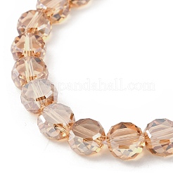 Стеклянные бусины с гальваническим покрытием  EGLA-L045-G-PL01