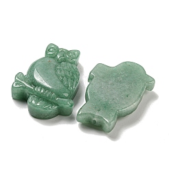 天然石グリーンアベンチュリンペンダント  フクロウのチャーム  44~46x29~31x7.5~10mm  穴：1.4mm&nbsp;G-M417-08A