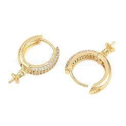 Risultati dell'orecchino a cerchio huggie in ottone con micro pavé di zirconi chiari&nbsp;KK-Z158-02G