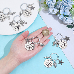 6 шт. застежки для брелка из нержавеющей стали 201 в гавайском стиле&nbsp;STAS-PH0006-84AS