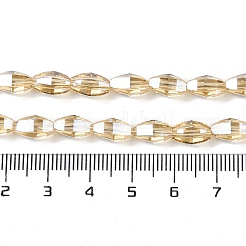 Стеклянные бусины с гальваническим покрытием  GLAA-Q101-03A-PL02