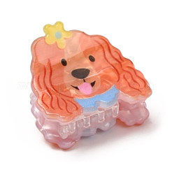 アクリルバンスクリップ  犬  女の子と女性のためのヘアアクセサリー  カラフル  23x27x24mm&nbsp;AC-CBA12E1-02B