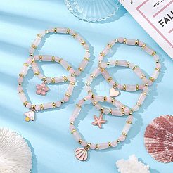 Rosa naturale bracciali di perline di quarzo&nbsp;BJEW-JB09468