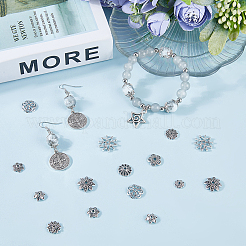 300 шт. 10 стиля тибетских сплавных бусин-цветочков&nbsp;TIBE-SP0001-25