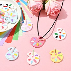 30pcs 6 couleurs pendentifs en résine opaque&nbsp;CRES-CJ0001-90
