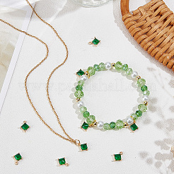 15 pièces en laiton micro pavé pendentifs en zircone cubique claire&nbsp;KK-BBC0017-96B