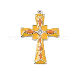 Ciondoli in acciaio inox 304 con smalto arancione&nbsp;SA-CBAA487-07P
