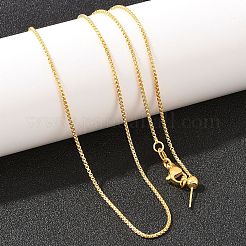 1 мм латунная цепочка-коробка с регулируемым слайдером ожерелья&nbsp;KK-H533-10B-G