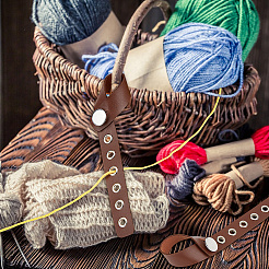 Хранение пряжи из искусственной кожи DIY-WH0888-107