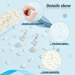 600 шт. 6 стильных колпачка для бусин из АБС-пластика с имитацией жемчуга OACR-DC0001-06