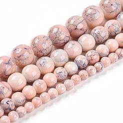 Chapelet de perles en verre baking paint&nbsp;DGLA-N003-4mm-C02